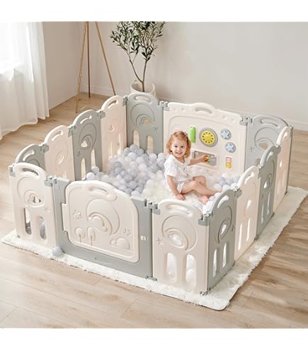 Amazon.co.jp: UBRAVOO ベビーサークル 折りたたみ式 160cm*156cm ドア